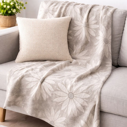 Cotton Throw - Daisy Day - Cozy Living Room , Bedroom Throws